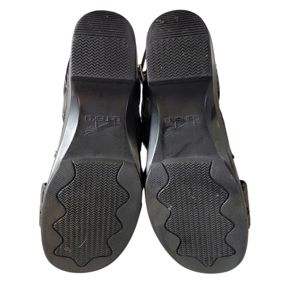 Dansko Surraya Black Leather Comfort Sandal Sling Back Ankle Strap Wedge Sandal - Picture 6 of 11